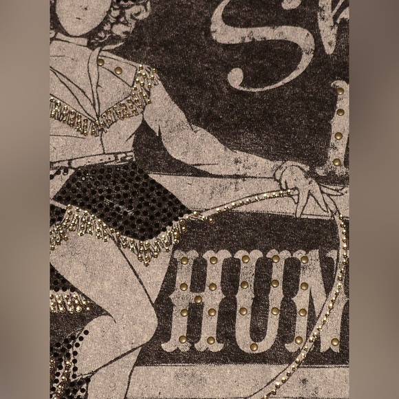 NWOT Shhh I'm Hunting Cowboys Black Distressed Western Tank Top Women's Medium M - Picture 7 of 14